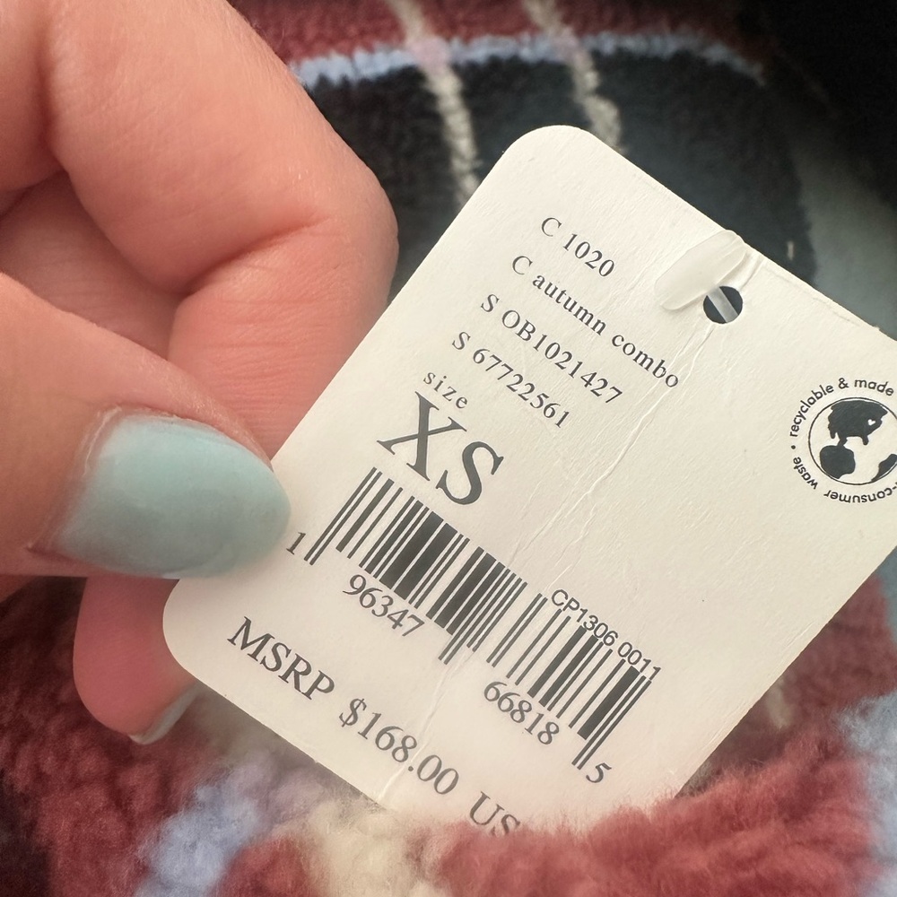 NWT Free People FP Movement hit the slopes Fleece Jacket XS Autumn Combo 🧡🩷 - Picture 5 of 5